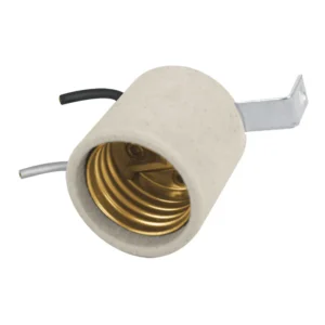 Portalampara de Porcelana con Soporte Tipo Escuadra E26