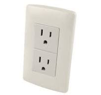 Contacto dúplex oculto aterrizado con placa plástica