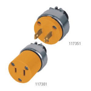 Contacto y clavija sencillos abrazadera metálica