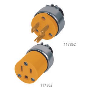Contacto y clavija aterrizados abrazadera metálica