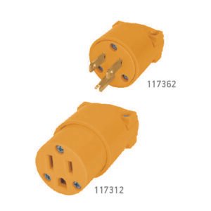 Contacto y clavija aterrizados abrazadera plástica