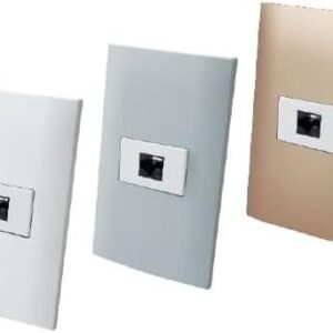 Receptáculo telefónico con placa plástica - Blanco