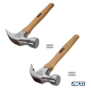 Martillo mango de madera uña curva y uña recta