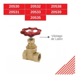 válbula compuerta de láton roscable compacta