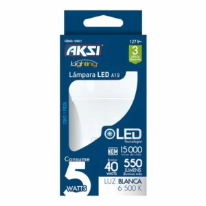 Foco LED Aksi 9W A19 Base E27Luz Blanca