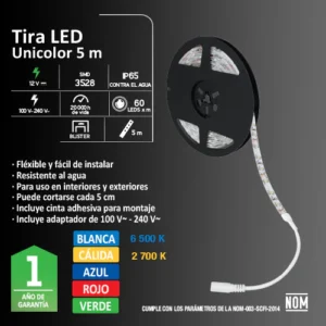 Tira LED Aksi 16W para Exterior IPX6 5m Cálida